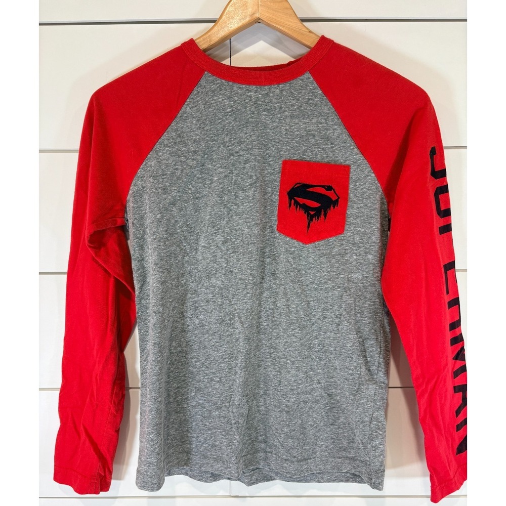 SUPERMAN Logo Symbol Licensed Youth T-Shirt Size Large Long Sleeve